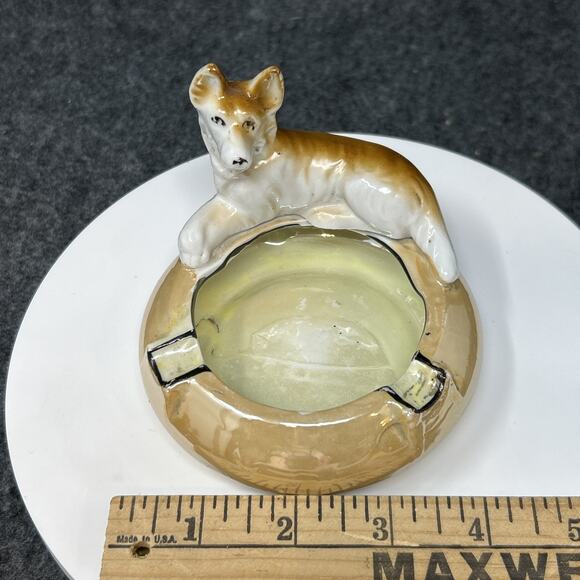 Vintage Lusterware Ceramic Dog Ashtray Snuffer Unique Collectible Made in JAPAN - Picture 2 of 9